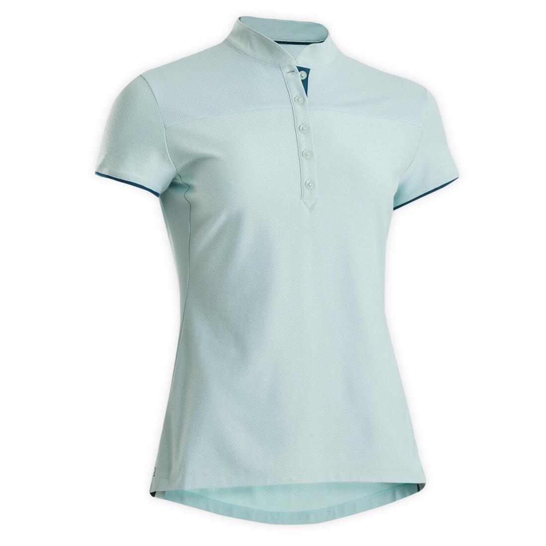 Womens Short-Sleeved Horse Riding Polo, Green, No Color, large image number 6