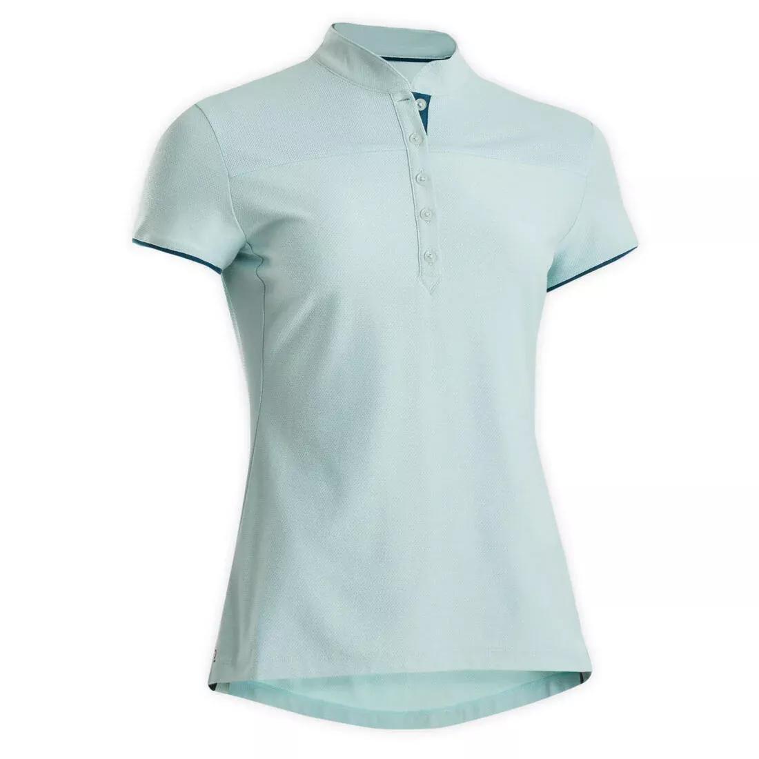 Womens Short-Sleeved Horse Riding Polo, Green, No Color, large image number 7
