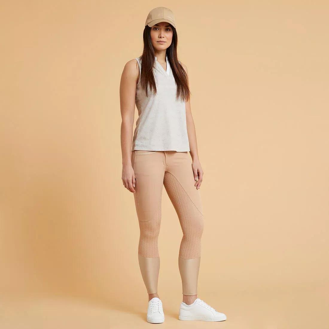 CARAMEL BEIGE Women's Equestrian Jodhpurs 580 Light Fullgrip, No Color, large image number 1