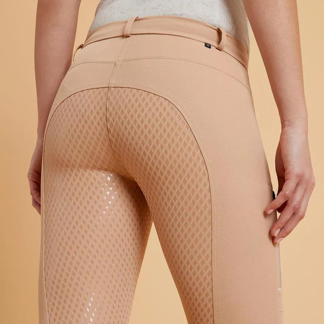CARAMEL BEIGE Women's Equestrian Jodhpurs 580 Light Fullgrip, No Color, large image number 2
