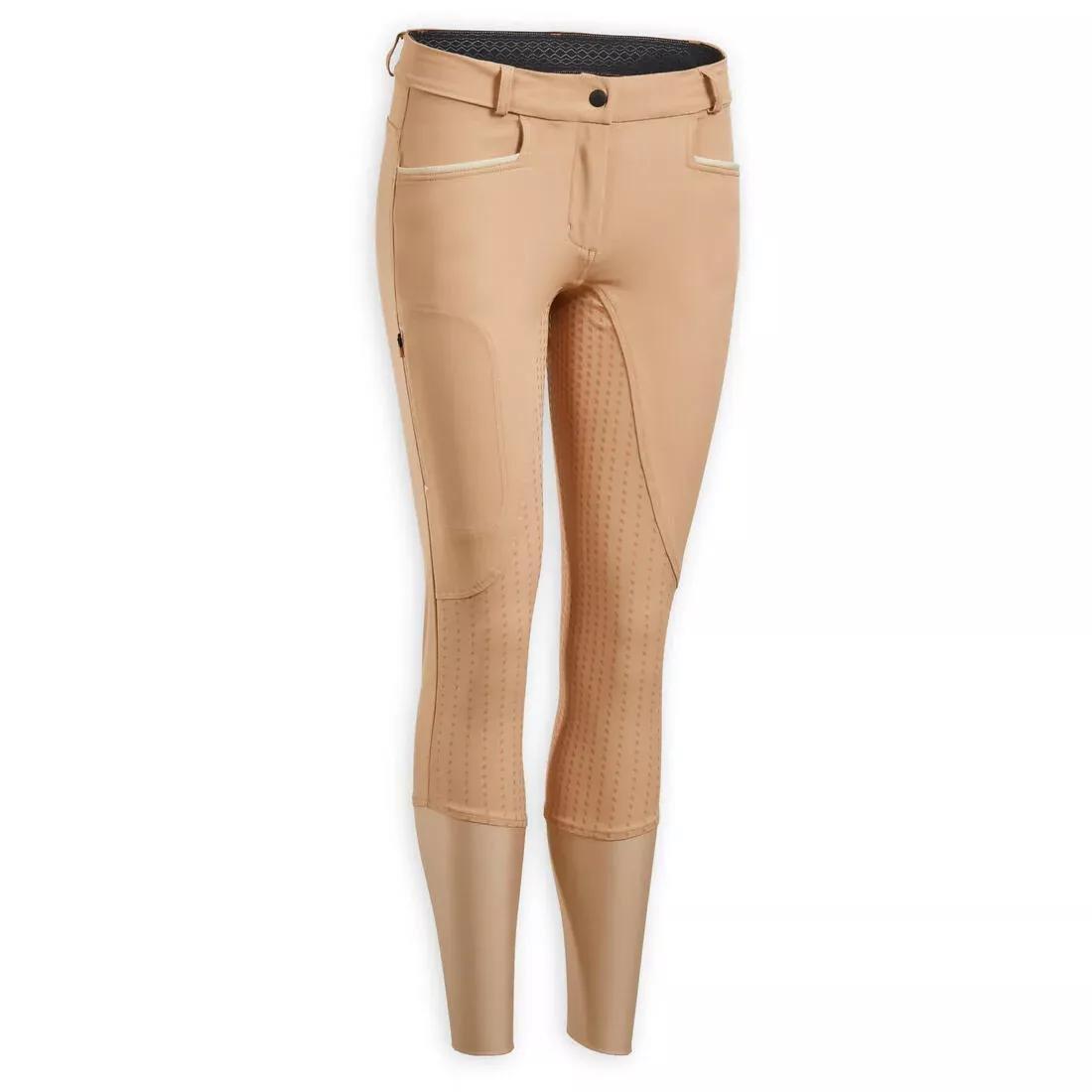CARAMEL BEIGE Women's Equestrian Jodhpurs 580 Light Fullgrip, No Color, large image number 7