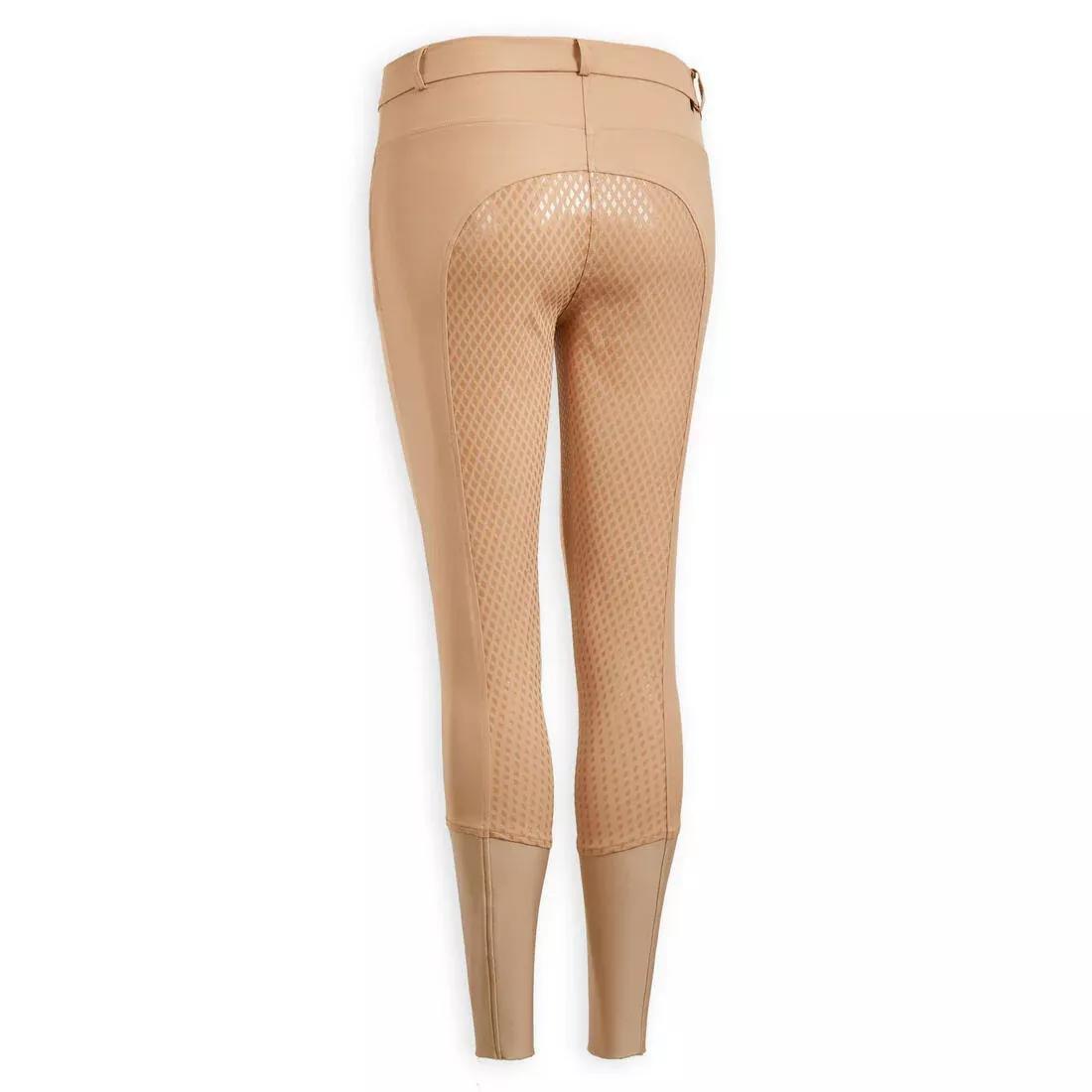 CARAMEL BEIGE Women's Equestrian Jodhpurs 580 Light Fullgrip, No Color, large image number 8