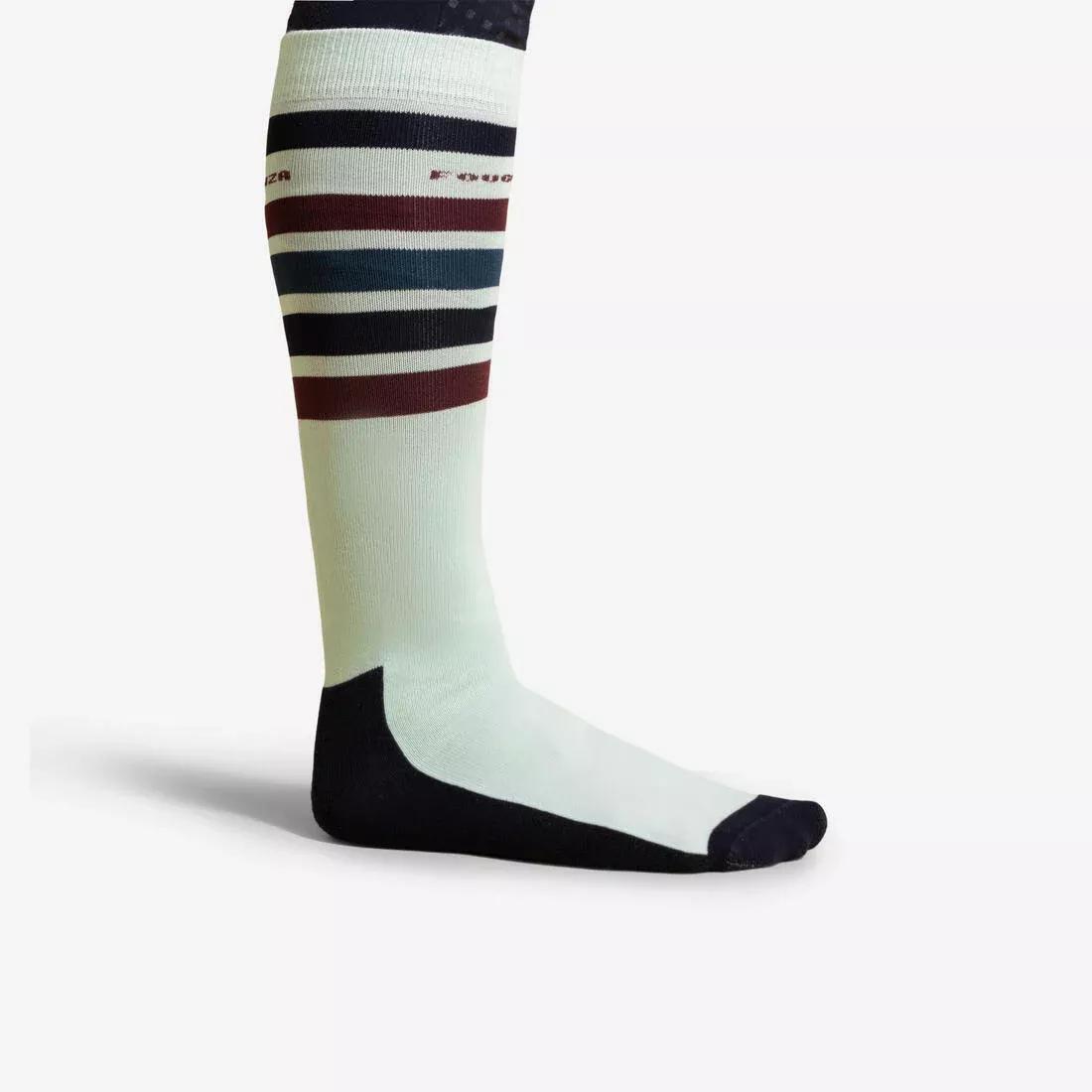 Horse Riding Socks - Sks100 Stripes, Green, No Color, large image number 1