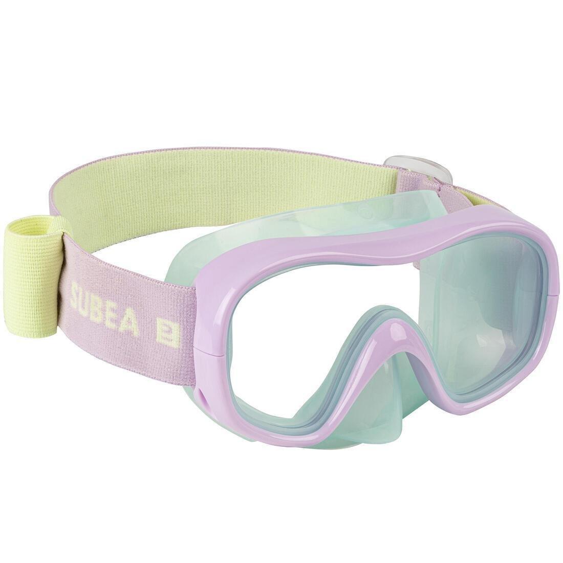 Kids Unisex Diving Mask - 100 Comfort Pastel, Blue, , large image number 1