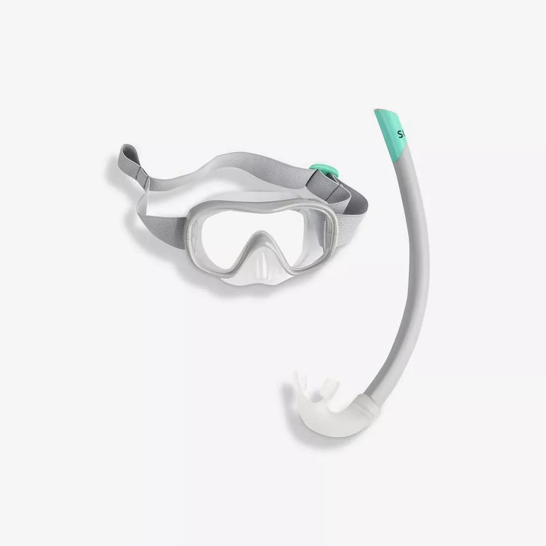Kids Snorkelling Kit Subea Snorkel Mask - 100, Grey, , large image number 12