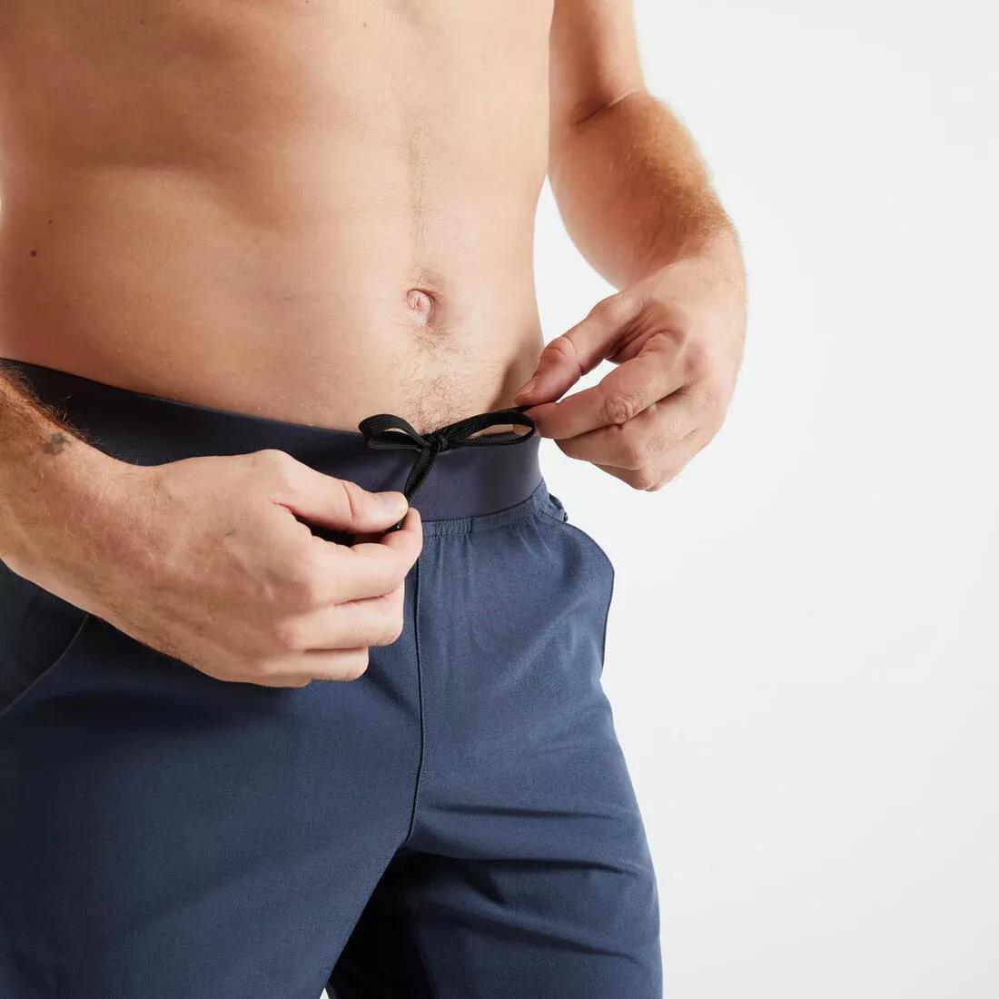 Men Zip Pocket Breathable 2-In-1 Fitness Shorts, Black, No Color, medium