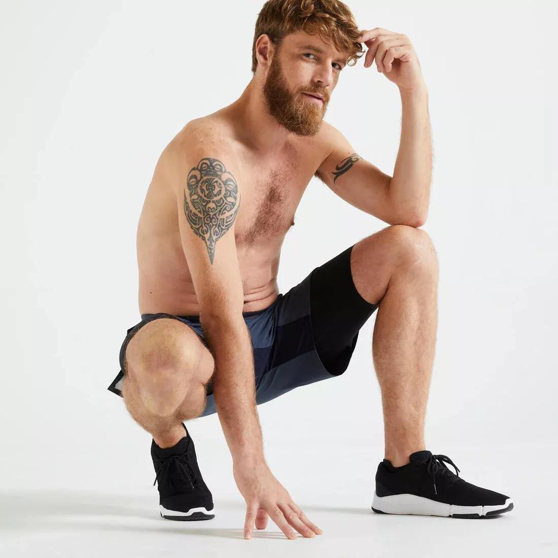 Men Zip Pocket Breathable 2-In-1 Fitness Shorts, Black, , large image number 4