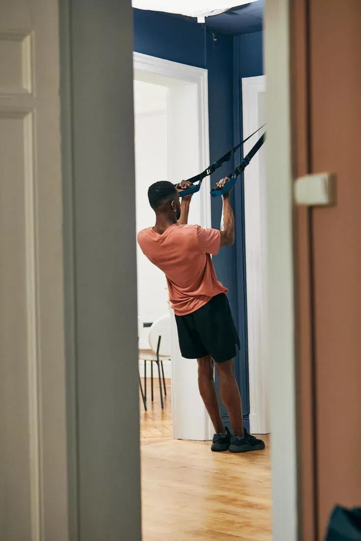 Men Zip Pocket Breathable 2-In-1 Fitness Shorts, Black, No Color, large image number 14