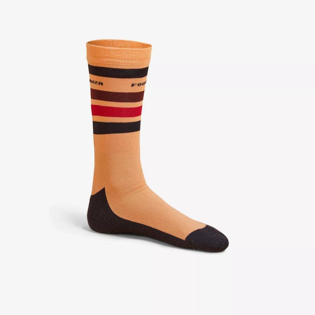 Kids Horse Riding Socks - Sks100 Stripes, Orange, No Color, large image number 0