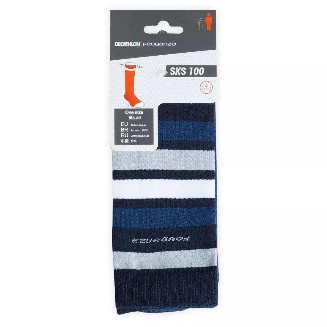 Kids Horse Riding Socks - Sks100 Stripes, Orange, No Color, large image number 2