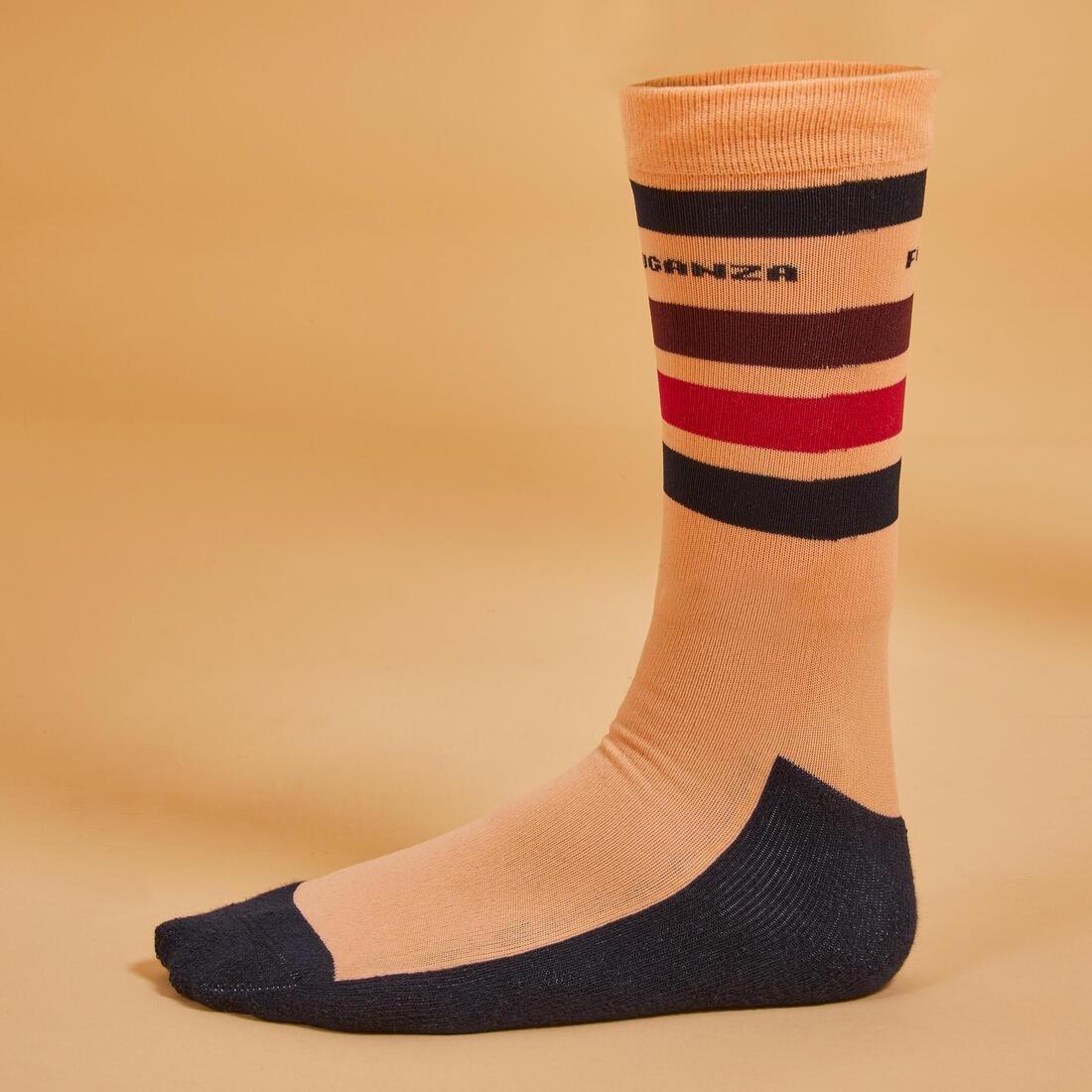 Kids Horse Riding Socks - Sks100 Stripes, Orange, No Color, large image number 7