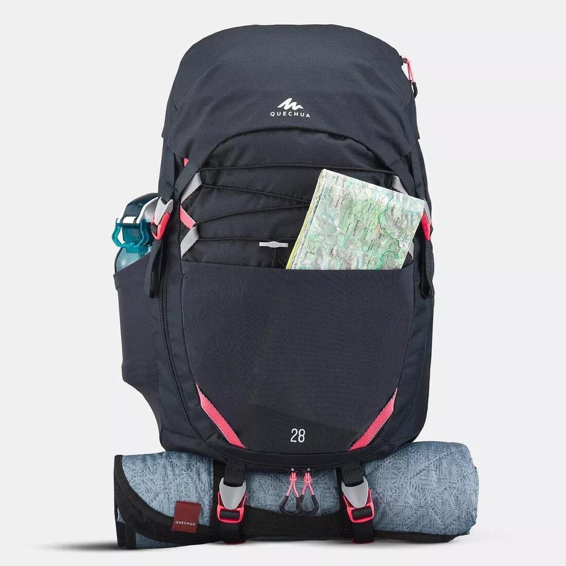 Kids Unisex Hiking Backpack - MH500 Age 7-15 28L, Grey, No Color, large image number 6