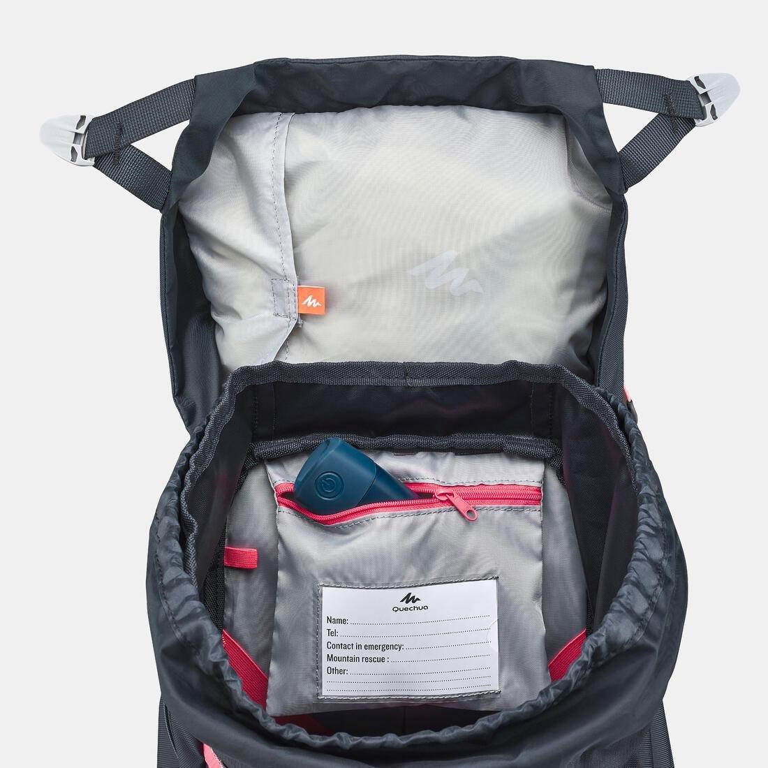 Kids Unisex Hiking Backpack - MH500 Age 7-15 28L, Grey, No Color, large image number 11