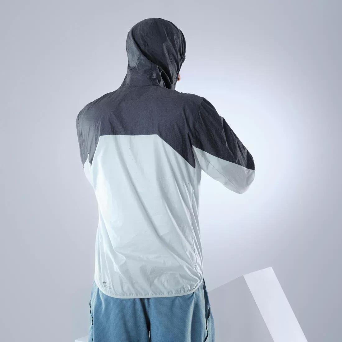 FOGGY BLUE Men's fast hiking windbreaker jacket FH500 Helium Wind, , large image number 4