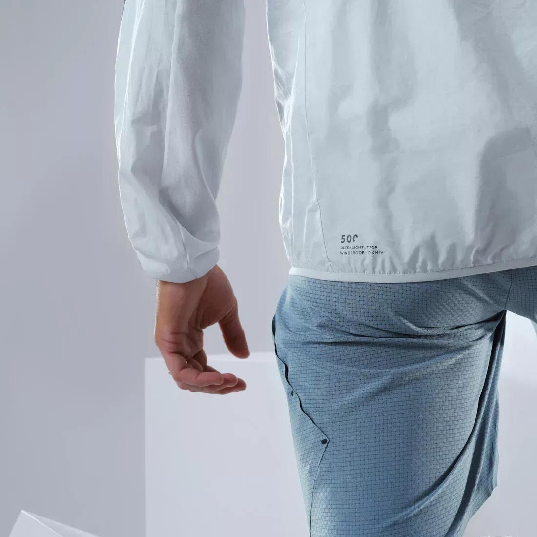 FOGGY BLUE Men's fast hiking windbreaker jacket FH500 Helium Wind, , large image number 6