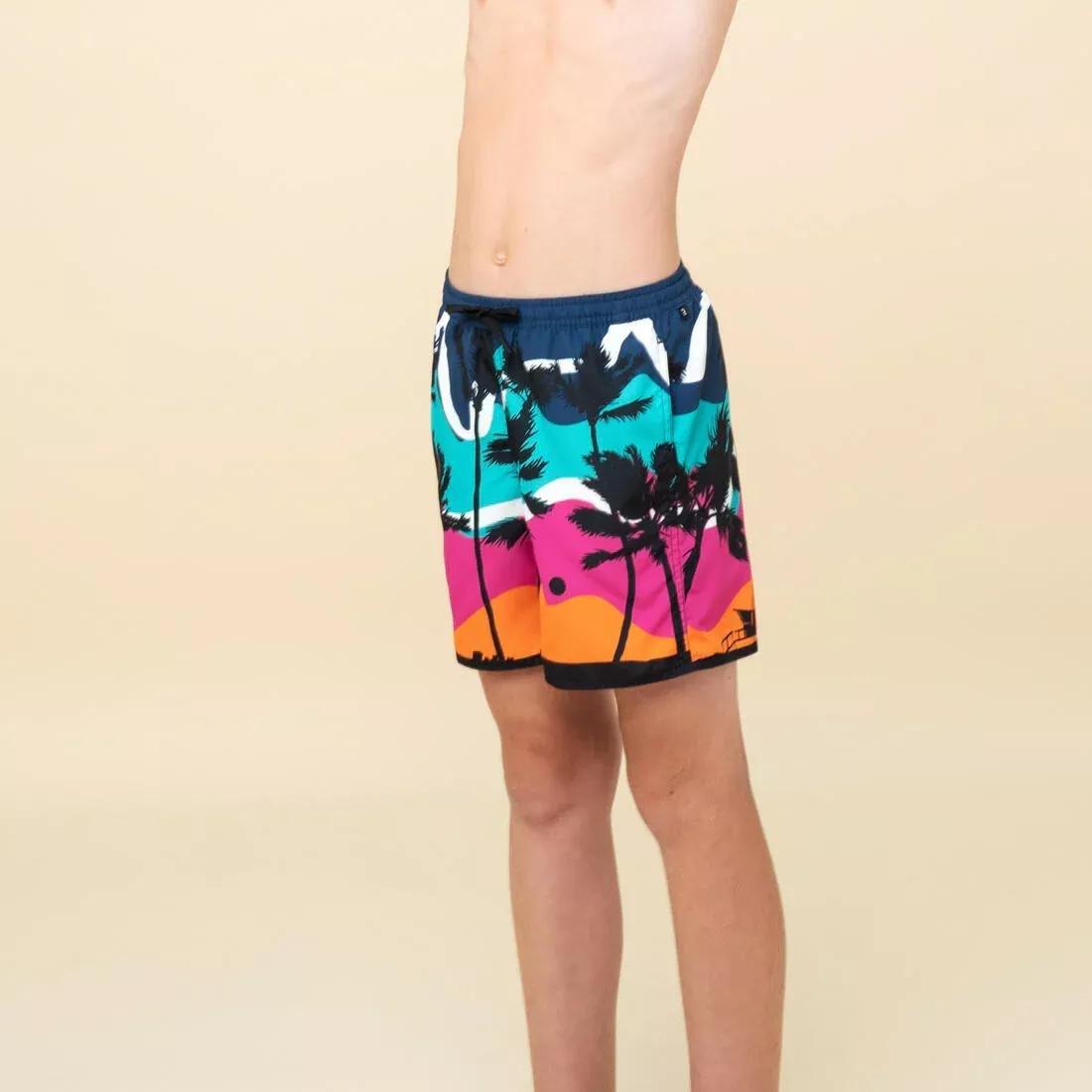 Kids Boys Swim Shorts - Sunset, Navy, , large image number 2