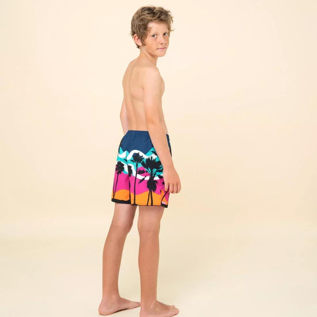 Kids Boys Swim Shorts - Sunset, Navy, , large image number 11