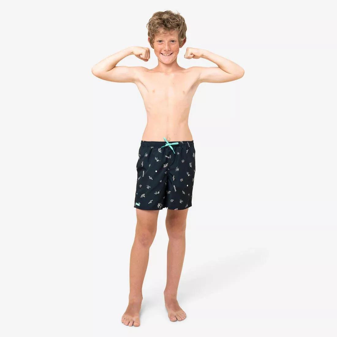 Kids Boys Swim Shorts - Sunset, Black, , large image number 0