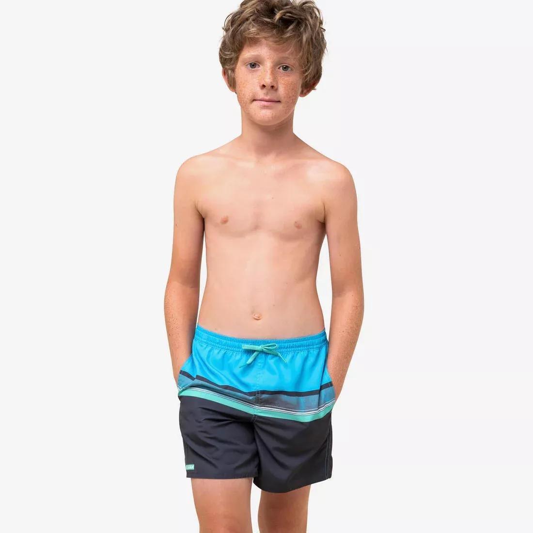 Kids Boys Swim Shorts - Sunset, Blue, No Color, medium