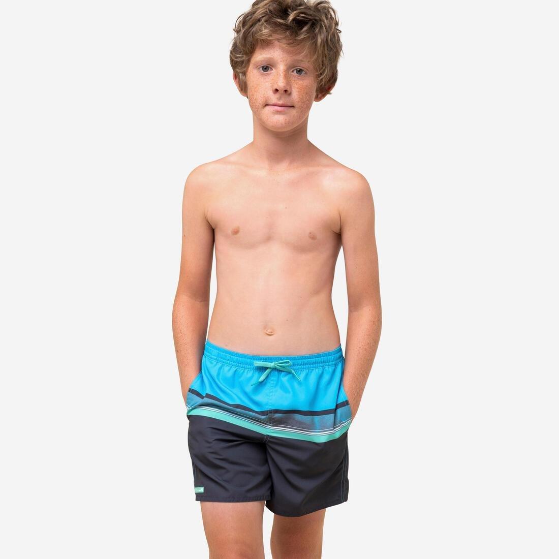 Kids Boys Swim Shorts - Sunset, Blue, No Color, medium