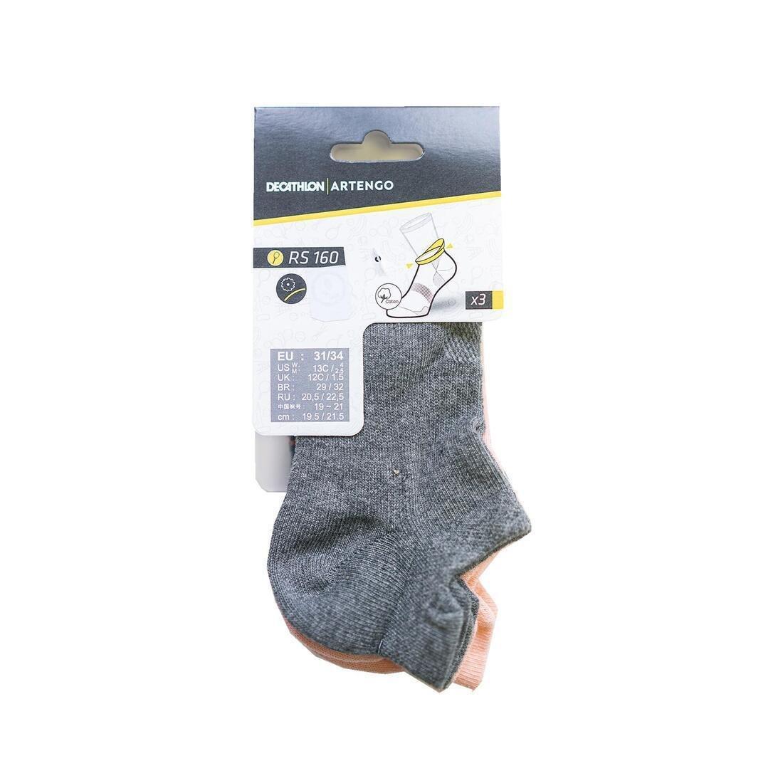 Kids Unisex Low Tennis Socks - Tri-Pack Rs 160, White, , large image number 8