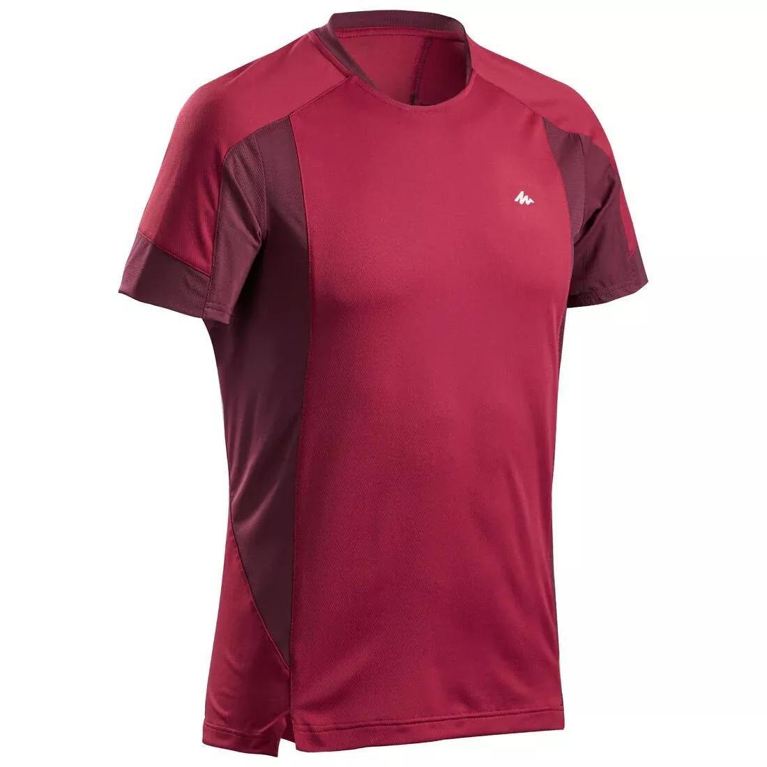 Men's Hiking Synthetic Short-Sleeved T-Shirt  MH500, vermilion red, , large image number 2