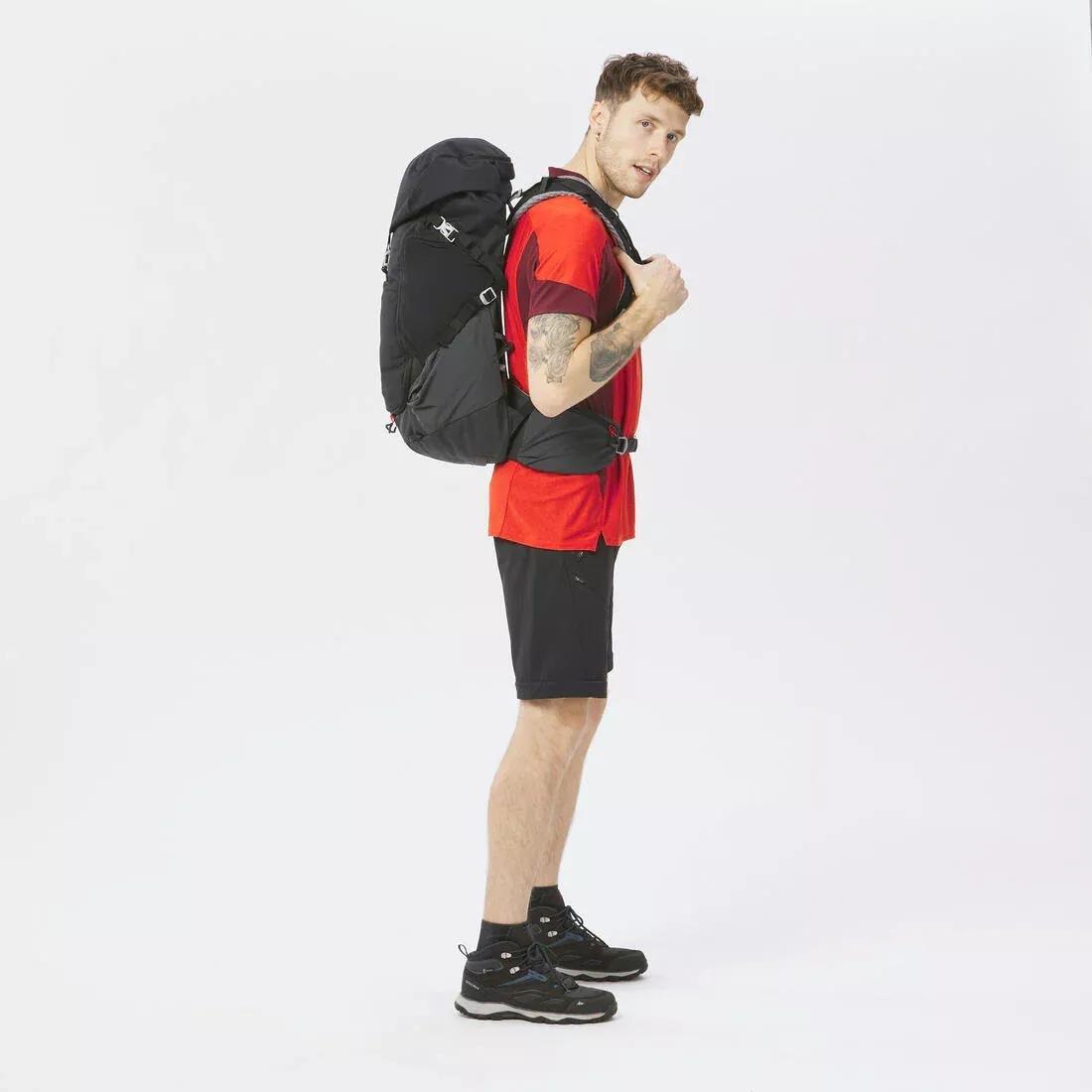 Men's Hiking Synthetic Short-Sleeved T-Shirt  MH500, vermilion red, , large image number 10