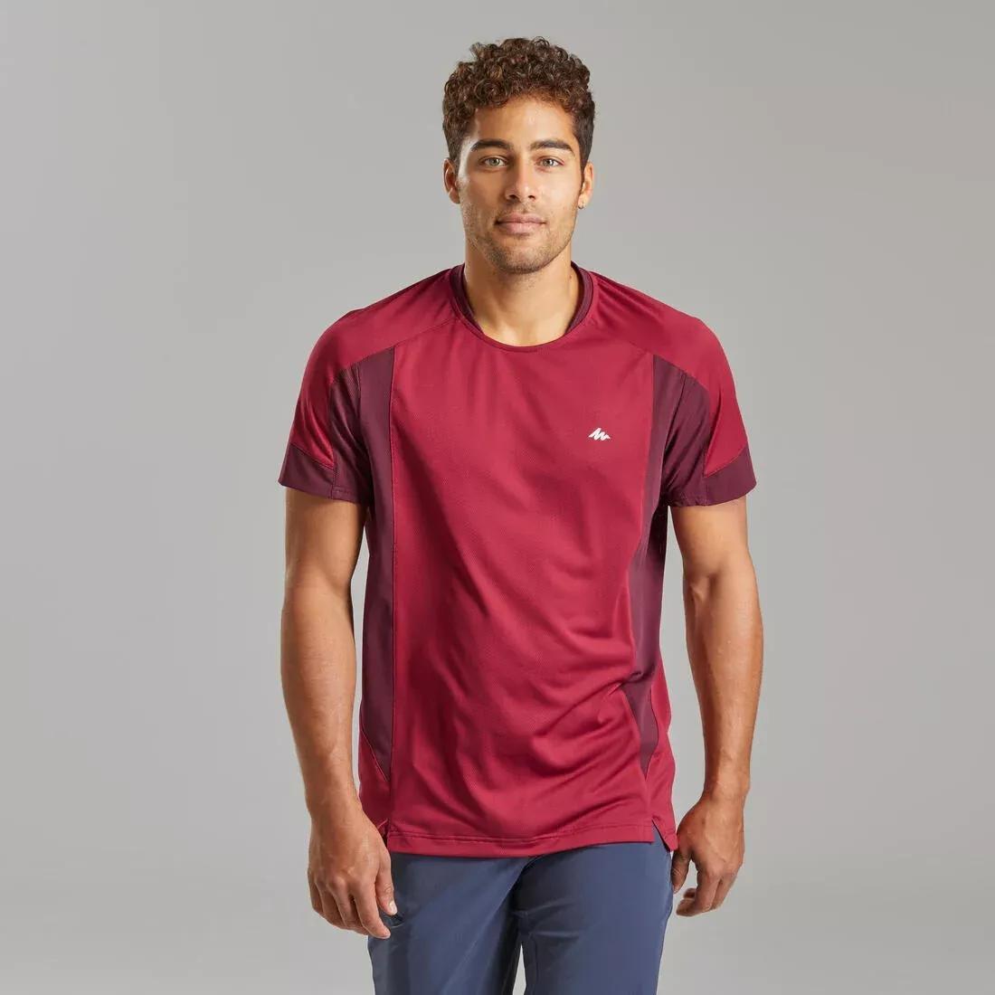 Men's Hiking Synthetic Short-Sleeved T-Shirt  MH500, vermilion red, , large image number 11