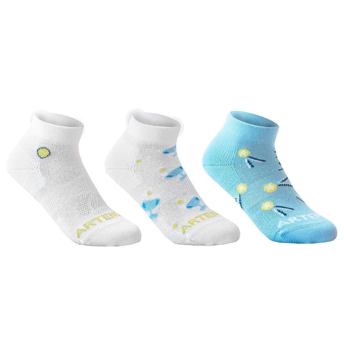 Kids Unisex Mid Tennis Socks - Tri-Pack Rs 160, White, No Color, medium