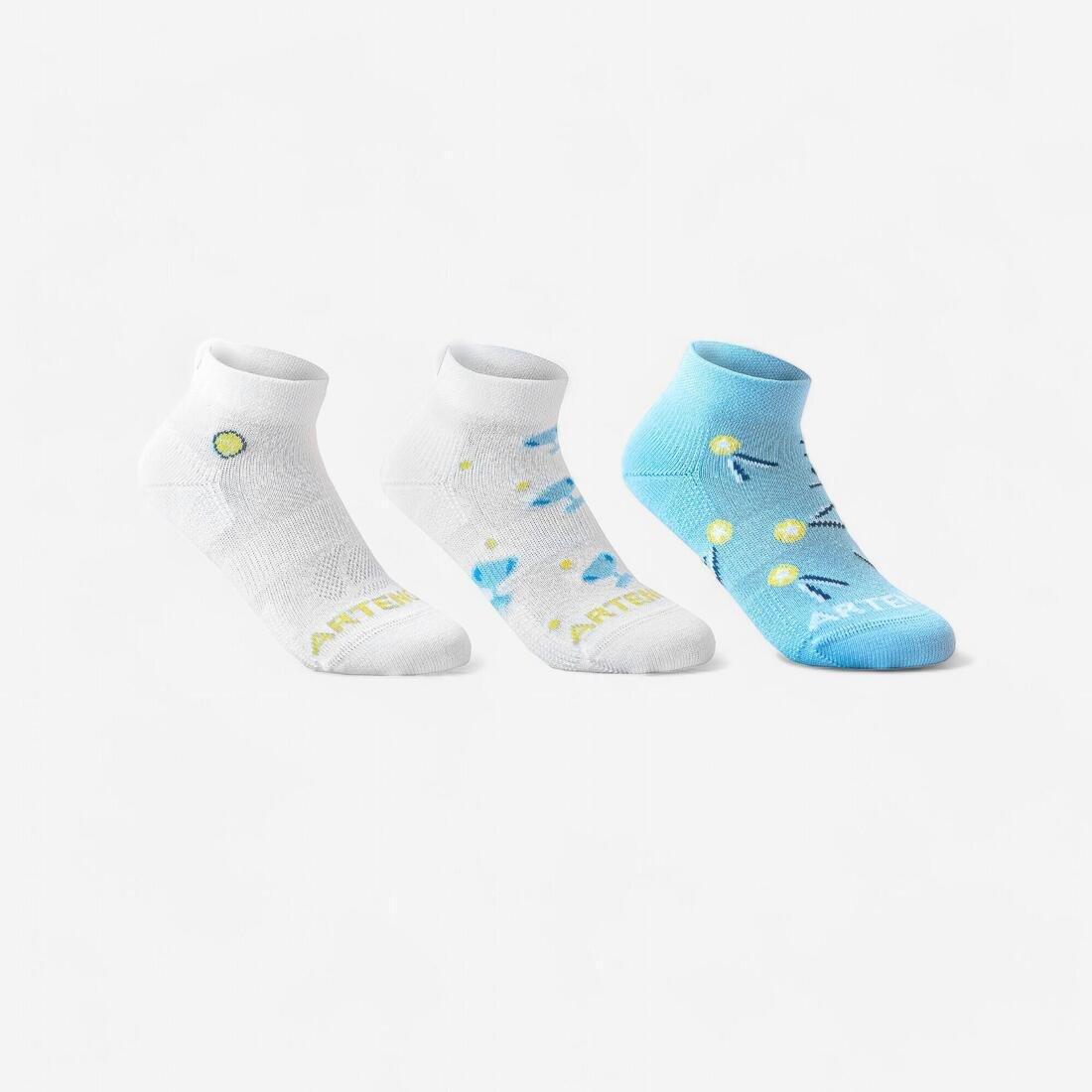 Kids Unisex Mid Tennis Socks - Tri-Pack Rs 160, White, No Color, medium