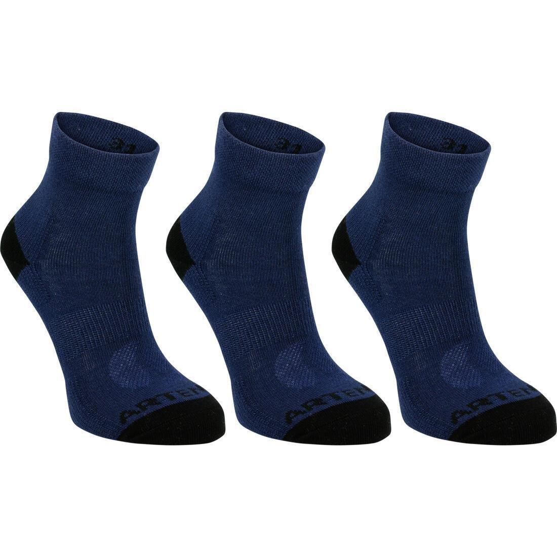 Kids Unisex Mid Tennis Socks - Tri-Pack Rs 160, White, No Color, medium
