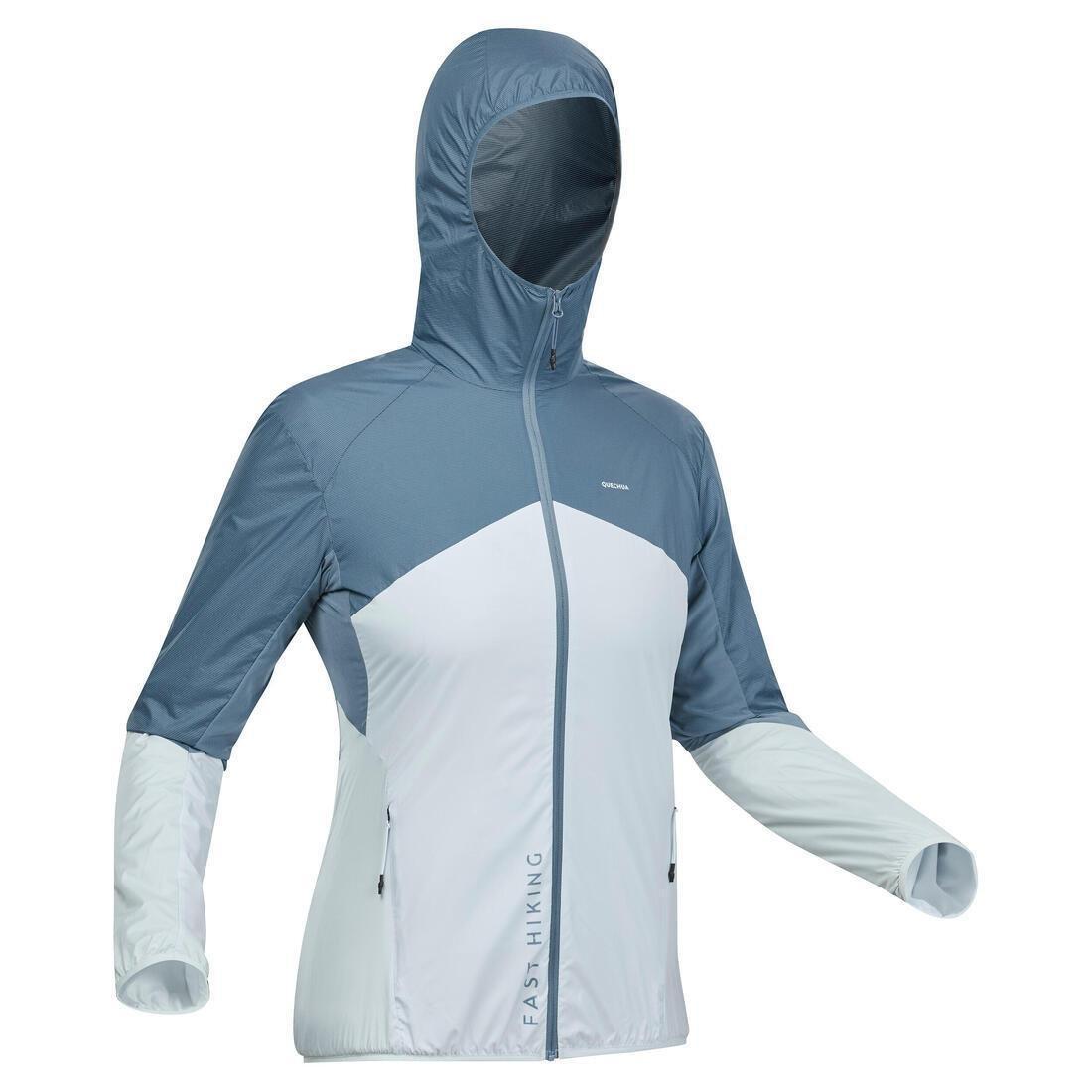 Women's Lightweight Waterproof Hooded Adjustable Drawstring Waisted Pocket  Curved Hem Zipper Hiking Jacket - Halara