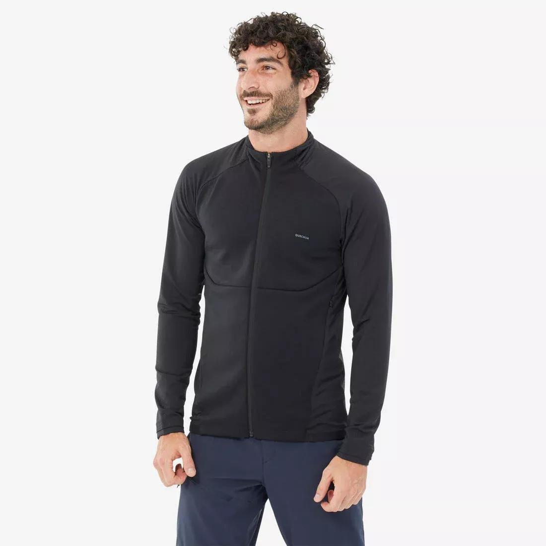 Men's Thin Fleece Jacket, Black, No Color, medium