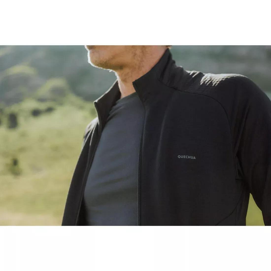 Men's Thin Fleece Jacket, Black, No Color, medium