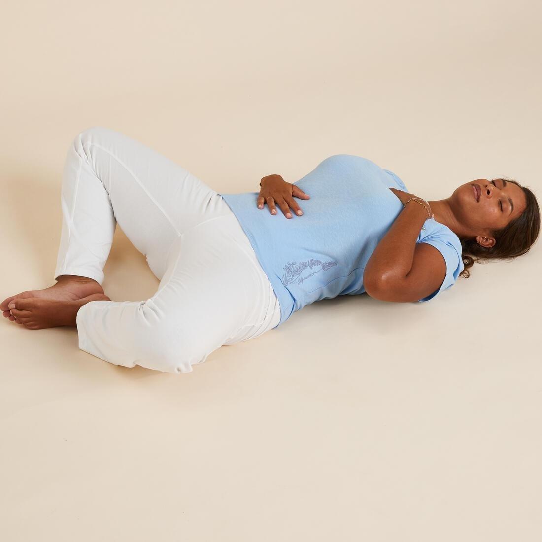 Womens Gentle Yoga T-Shirt, Blue, No Color, medium