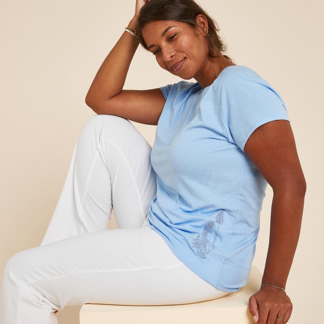 Womens Gentle Yoga T-Shirt, Blue, , large image number 2
