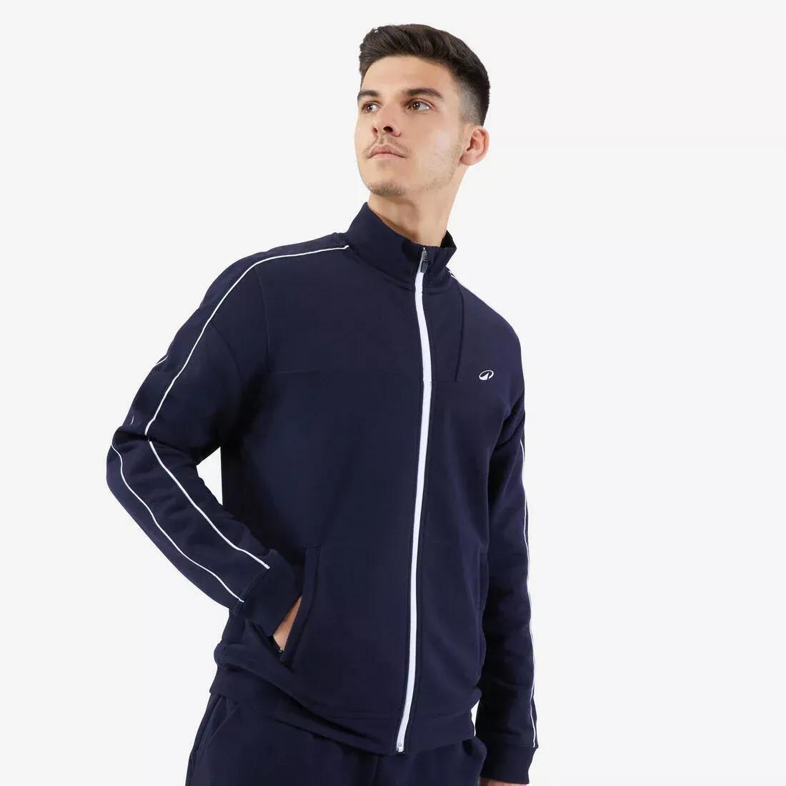 Men Tennis Jacket - Soft, Navy, No Color, large image number 0