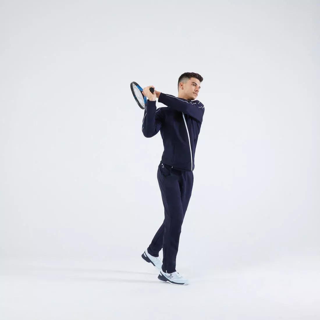 Men Tennis Jacket - Soft, Navy, No Color, large image number 3