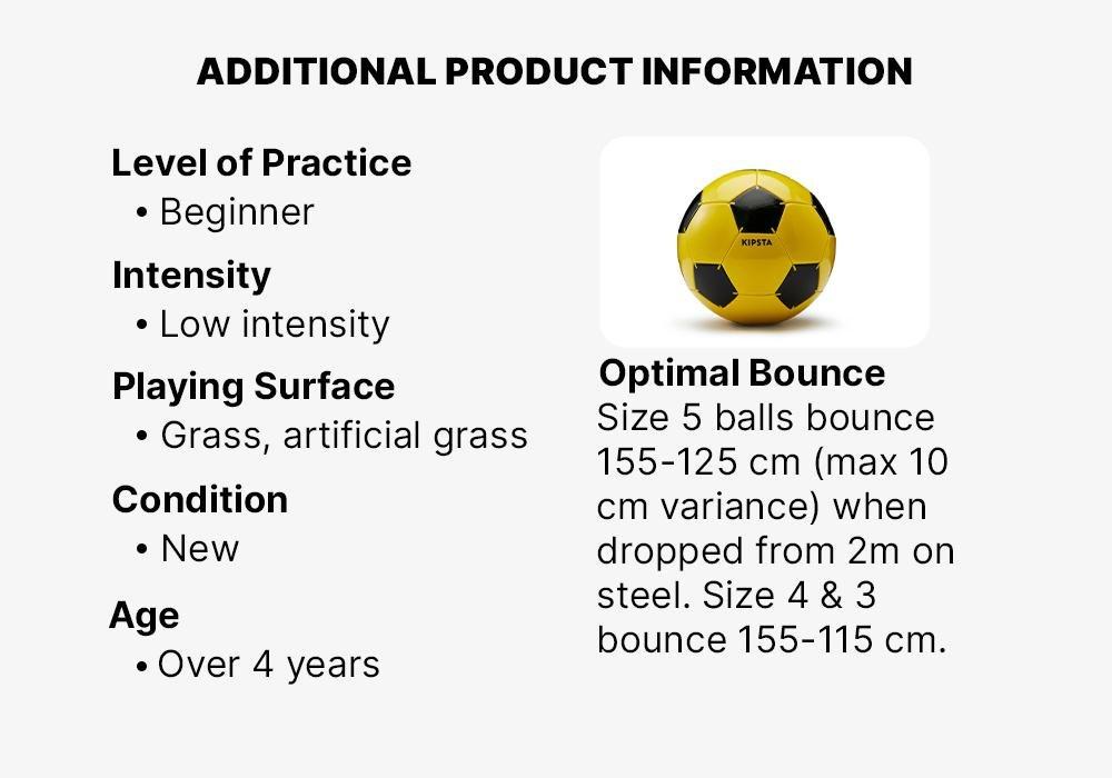 Kids Size 4 Football, Yellow, No Color, medium