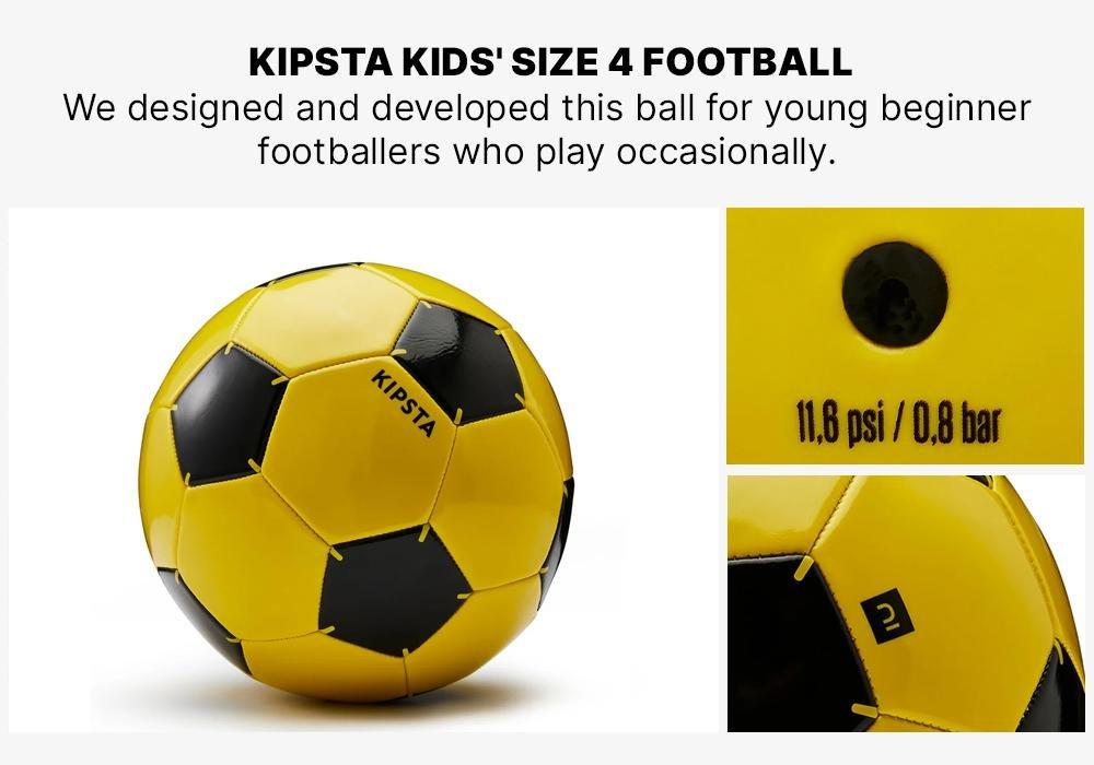 Kids Size 4 Football, Yellow, No Color, medium