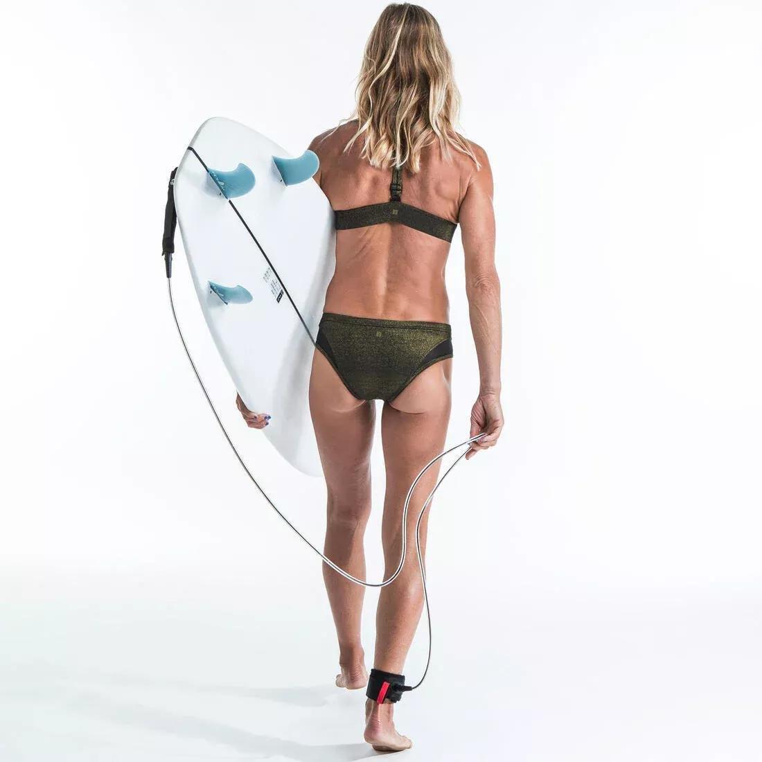 BLACK Women's Swimsuit Bottoms with Cut-Out & Drawstring SAVANA - SPARKLE GOLD, , large image number 8