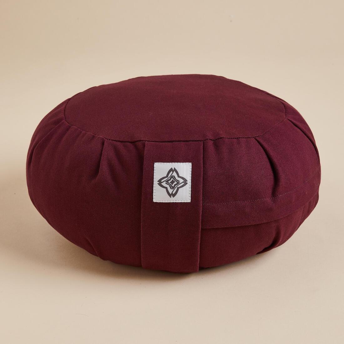 BURGUNDY PURPLE Yoga & Meditation Zafu Round Cushion, No Color, medium
