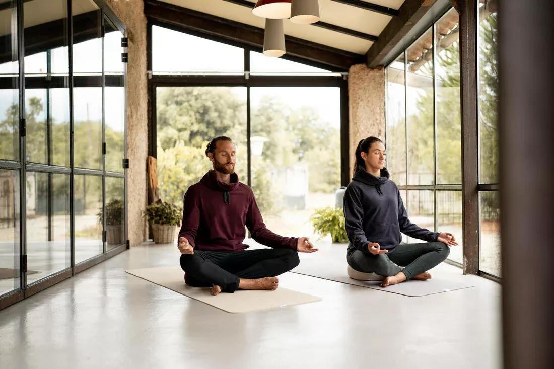 BURGUNDY PURPLE Yoga & Meditation Zafu Round Cushion, No Color, large image number 7