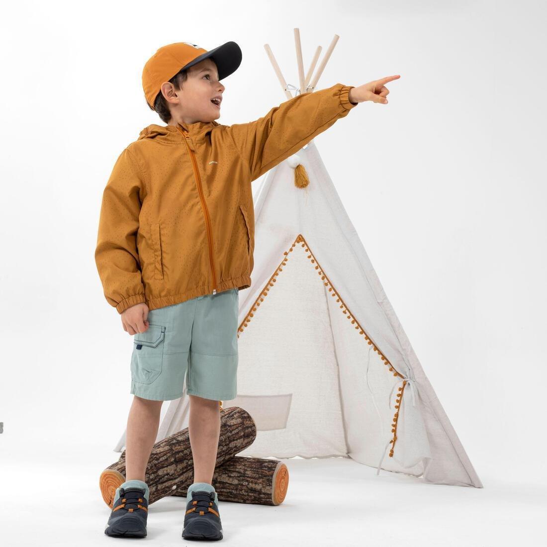 Kids Unisex Hiking Waterproof Jacket - Mh500 2-6 Years, Beige, , large image number 1