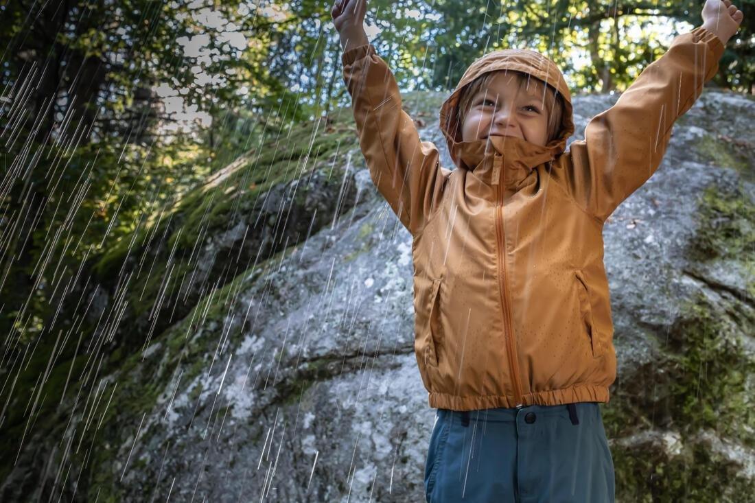 Kids Unisex Hiking Waterproof Jacket - Mh500 2-6 Years, Beige, , large image number 6