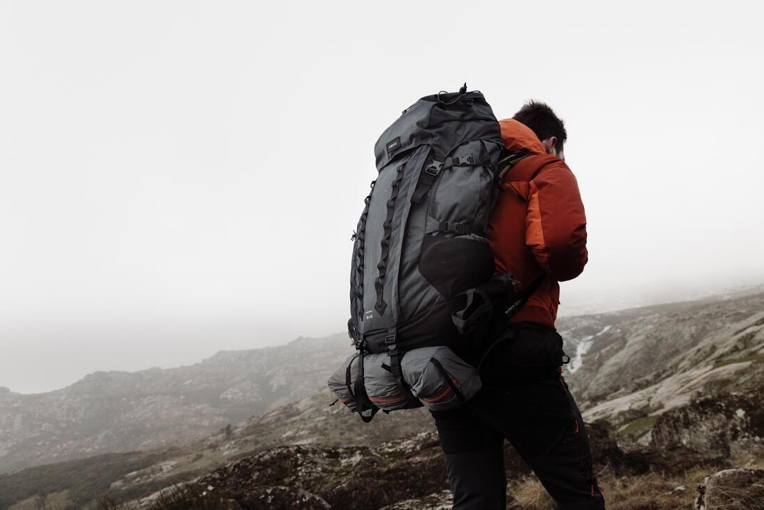 Mens Trekking Backpack - 70+10 L Mt900 Symbium, Grey, No Color, large image number 5