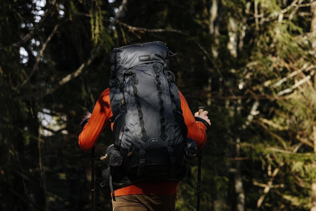 Mens Trekking Backpack - 70+10 L Mt900 Symbium, Grey, No Color, large image number 6