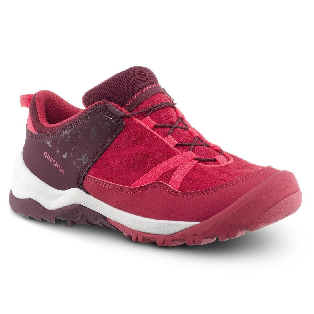 BEIGE Kids' Hiking Shoes with Quick Lacing - Sizes 2 to 5 - Burgundy, , large image number 0