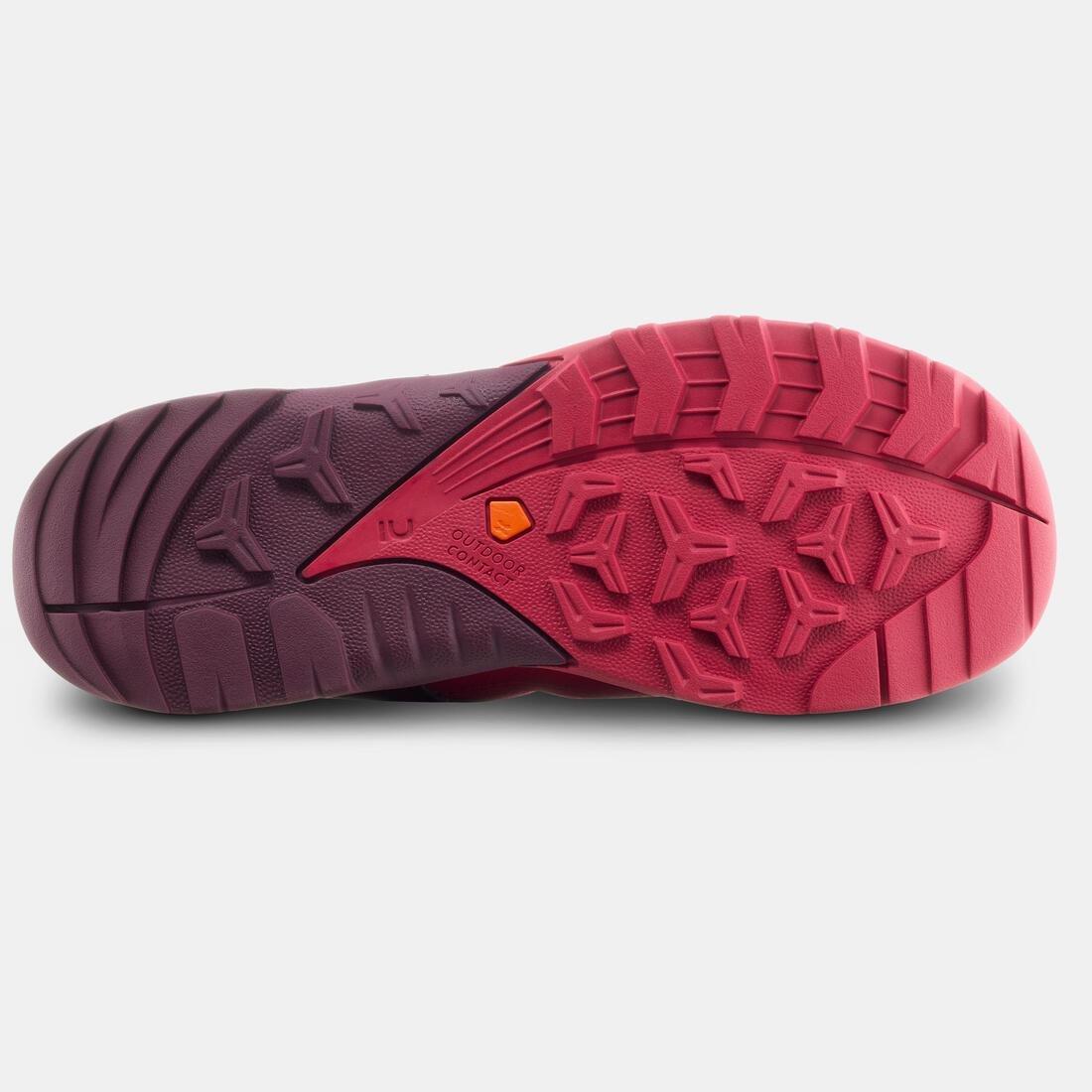 BEIGE Kids' Hiking Shoes with Quick Lacing - Sizes 2 to 5 - Burgundy, , large image number 2