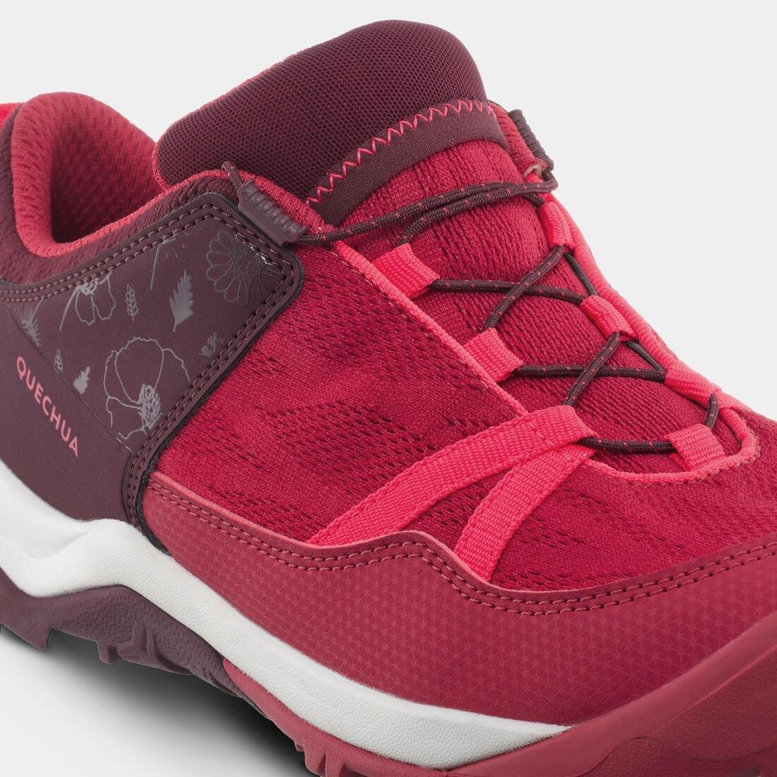 BEIGE Kids' Hiking Shoes with Quick Lacing - Sizes 2 to 5 - Burgundy, , large image number 4